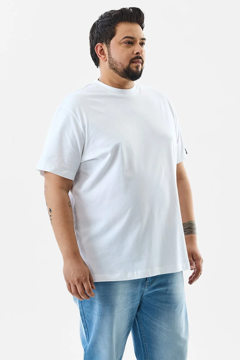 سنيتش تيشيرت قطن % مقاس كبير بقصة عادية